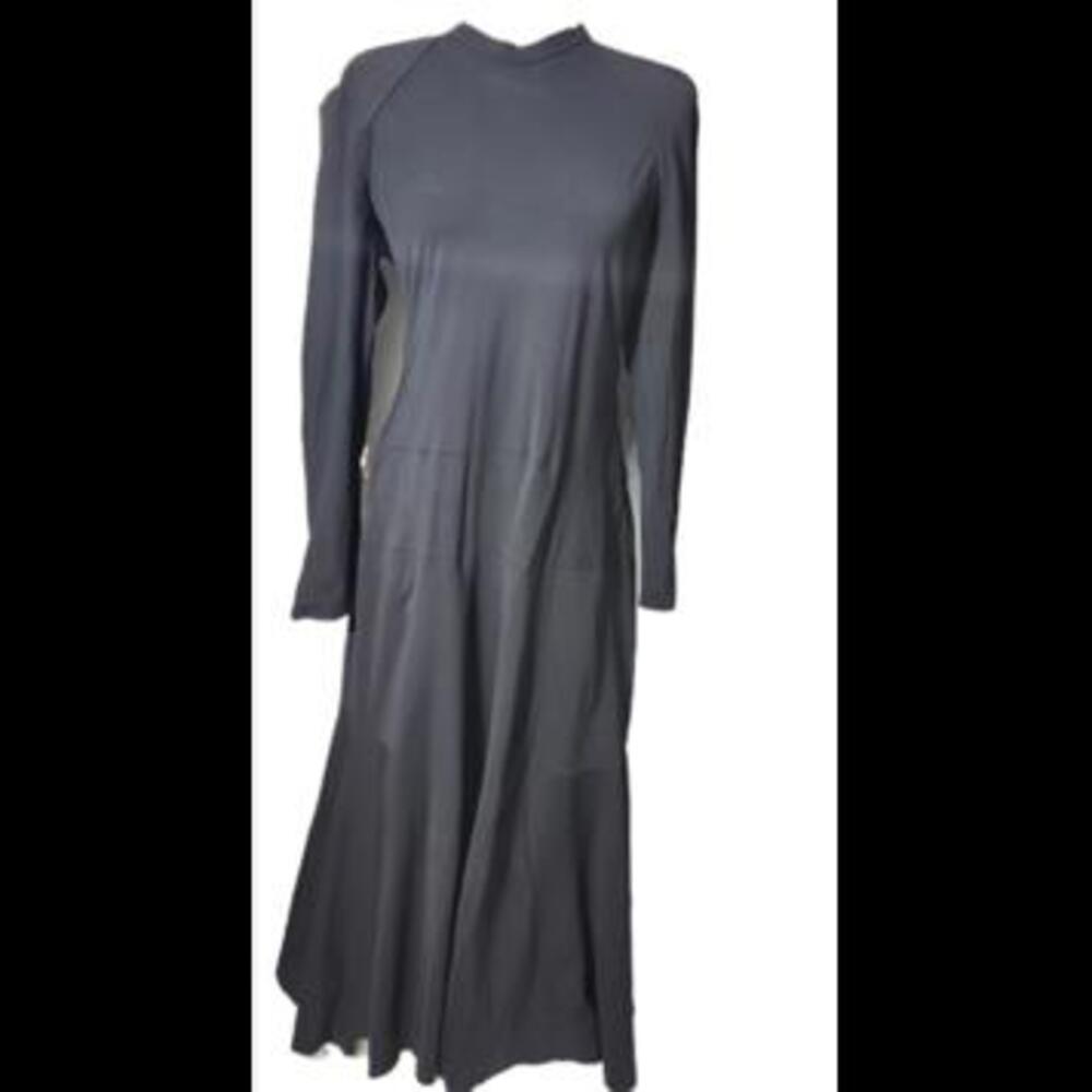 (Gb20) Zara Maxi Long Sleeve Black Flair dress, L
